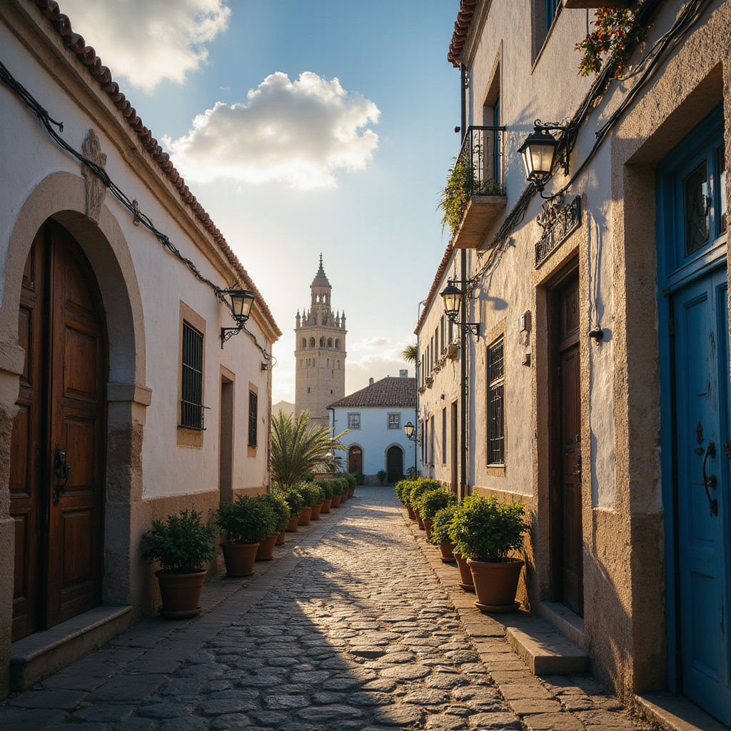 Uliczki Rabatu z widokiem na Wieżę Hasana, idealne na Rabat zwiedzanie