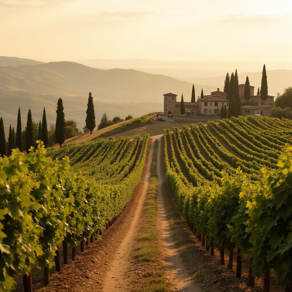 Winnice w Chianti z widokiem na toskańskie wzgórza – idealne miejsce na degustację win