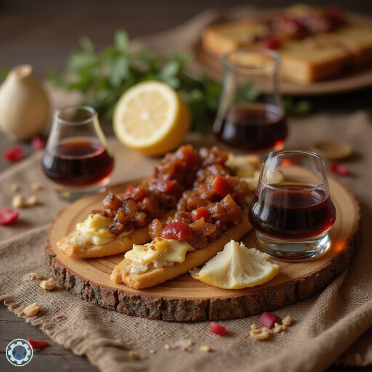 Uczestnicy degustują sherry podczas festiwalu w Kadyksie, tradycyjne andaluzyjskie tapas na stole