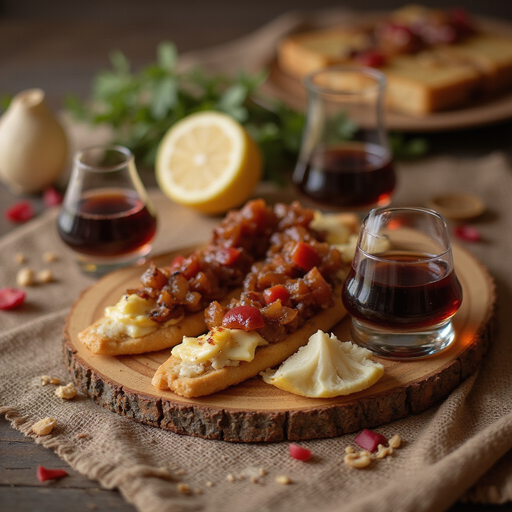 Uczestnicy degustują sherry podczas festiwalu w Kadyksie, tradycyjne andaluzyjskie tapas na stole