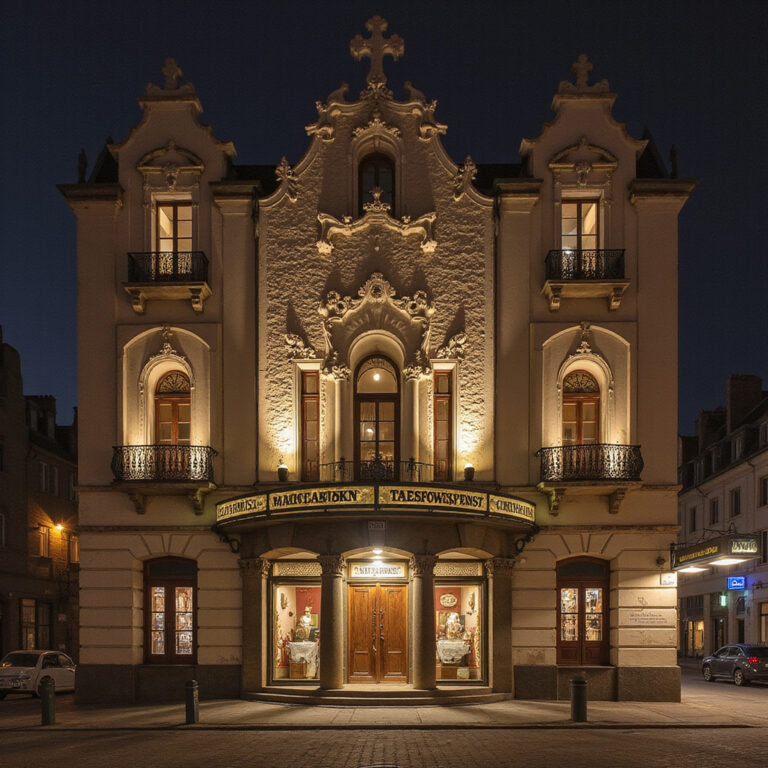 Teatr Stary w Lublinie widziany z ulicy Dominikańskiej z gotyckimi murami