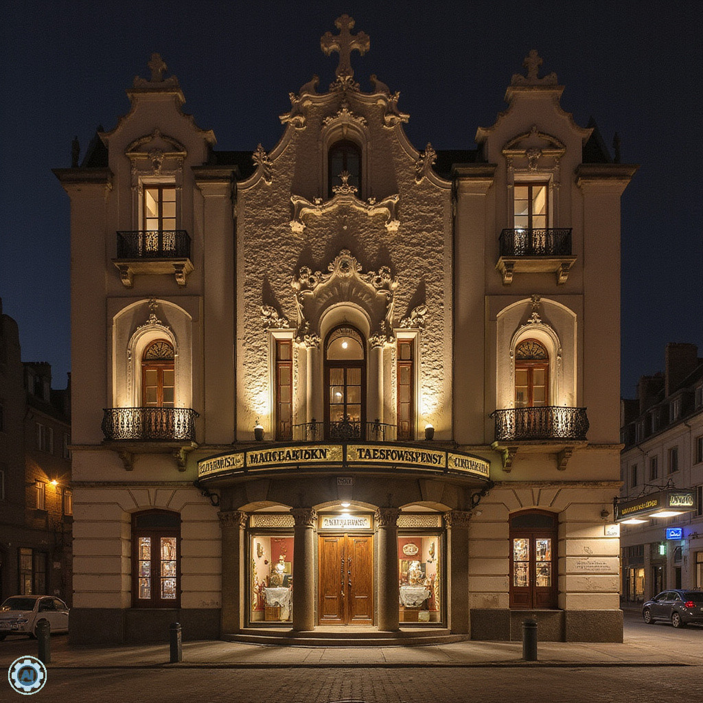 Teatr Stary w Lublinie widziany z ulicy Dominikańskiej z gotyckimi murami