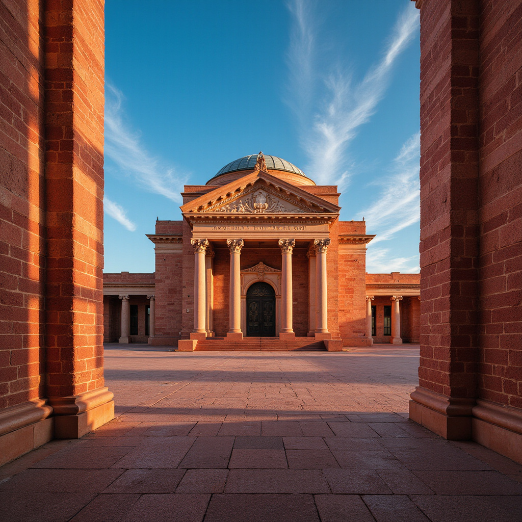 Australian War Memorial w Canberze – widok na główny dziedziniec z czerwonego piaskowca
