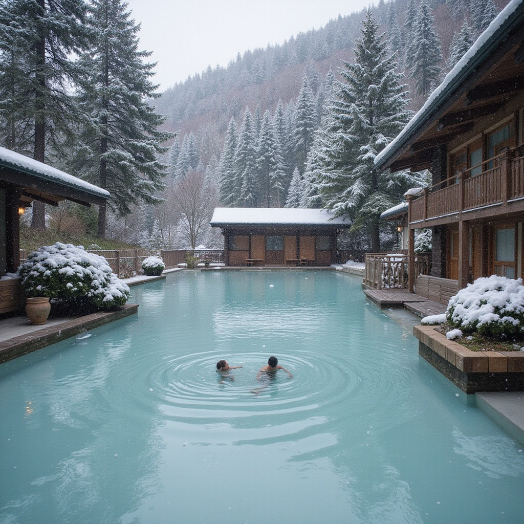 Gorące źródła Arima Onsen otoczone zielonymi górami Rokko