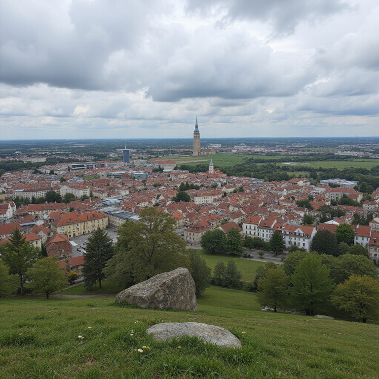 Panorama Paryża z tarasu Sacré-Cœur, widok na miasto i wieżę Eiffla