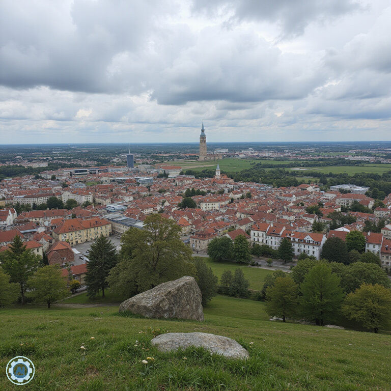 Panorama Paryża z tarasu Sacré-Cœur, widok na miasto i wieżę Eiffla