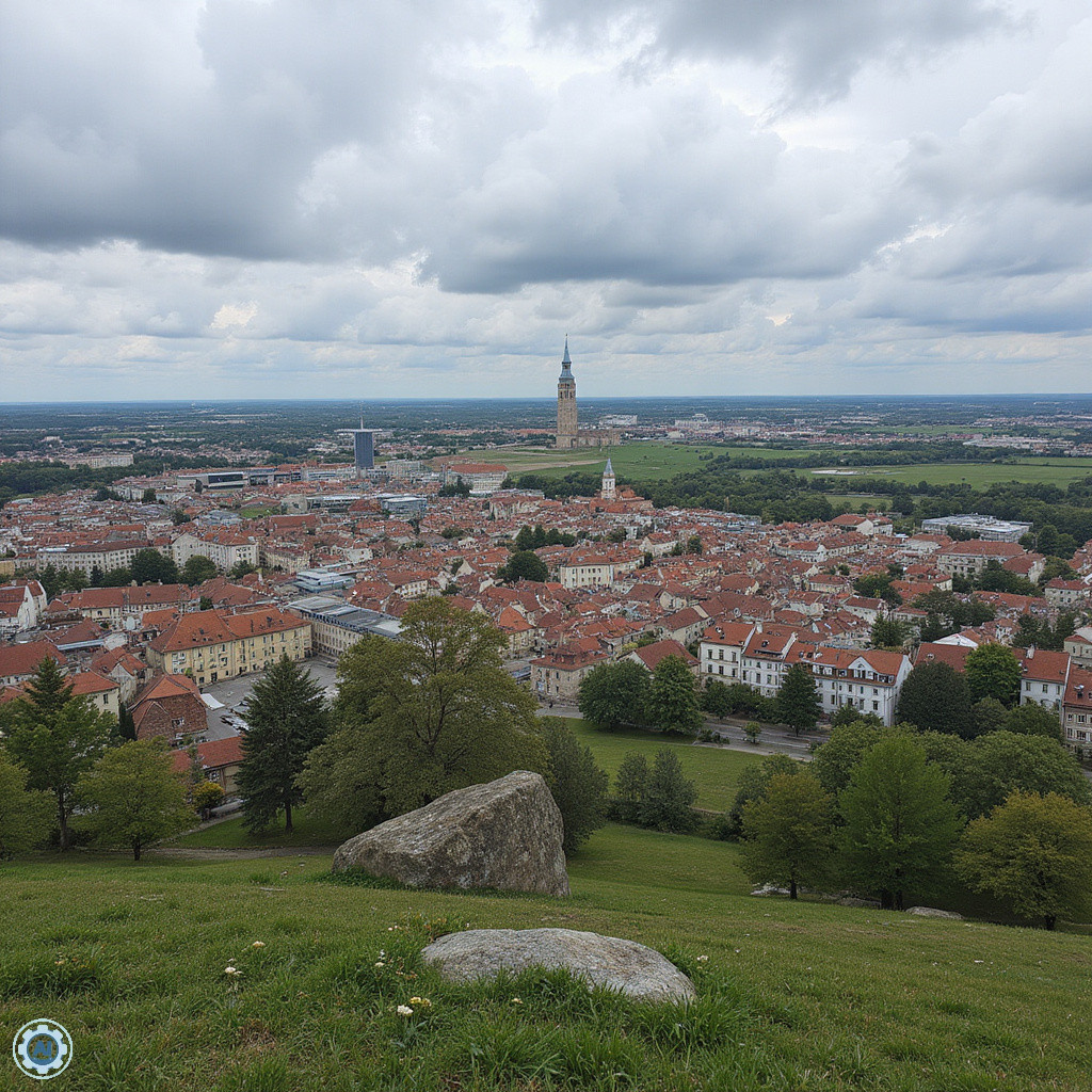 Panorama Paryża z tarasu Sacré-Cœur, widok na miasto i wieżę Eiffla