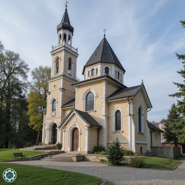 Wzgórze Kościelne w Dyneburgu z widokiem na cerkiew, kościół i synagogę - symbol tolerancji religijnej
