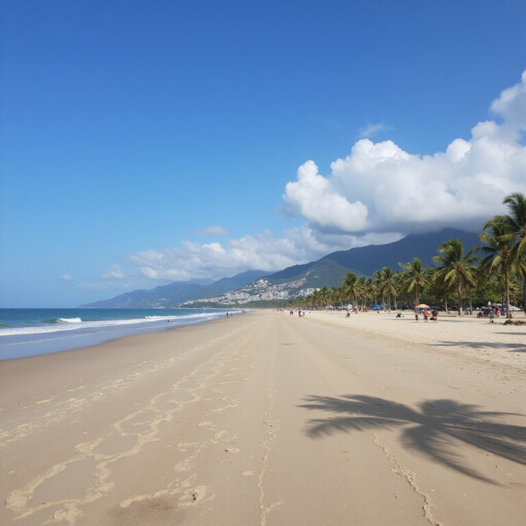 plaża w Da Nang z turkusową wodą i palmami