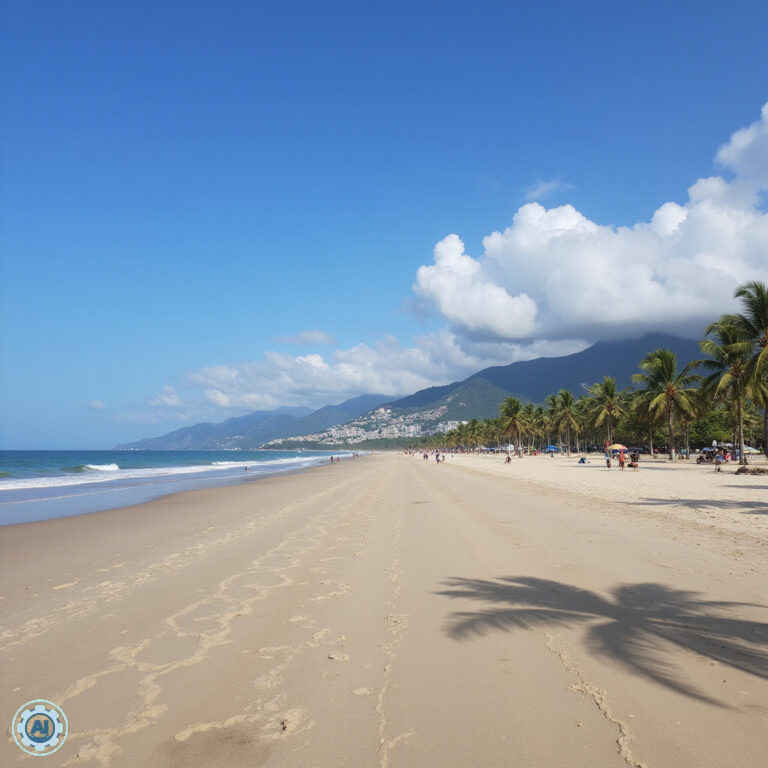 plaża w Da Nang z turkusową wodą i palmami