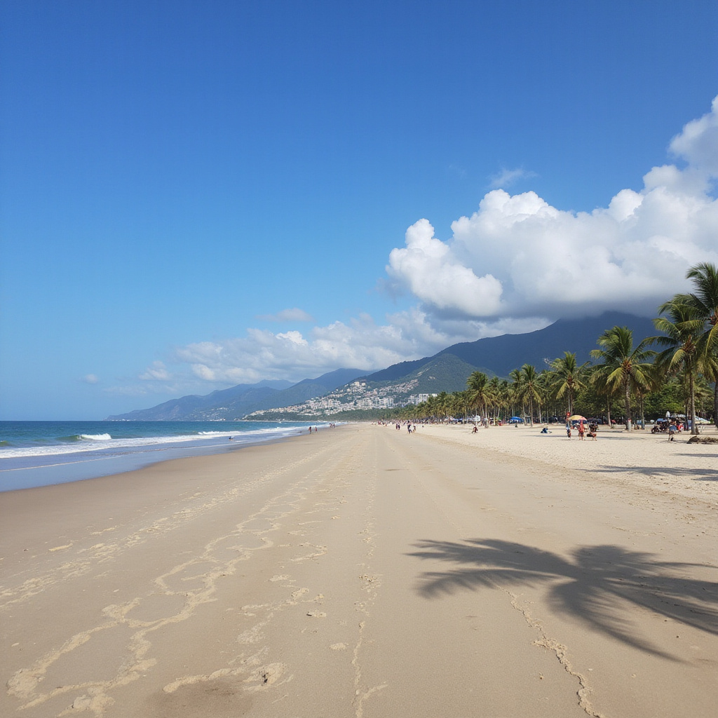 plaża w Da Nang z turkusową wodą i palmami