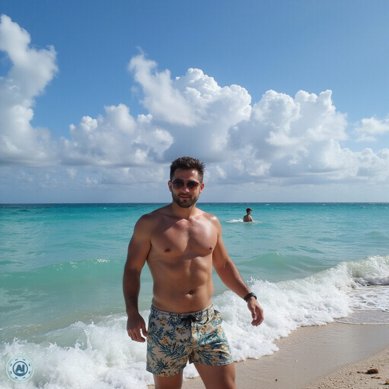 Podróżnik organizujący na własną rękę Miami z widokiem na plażę i ocean