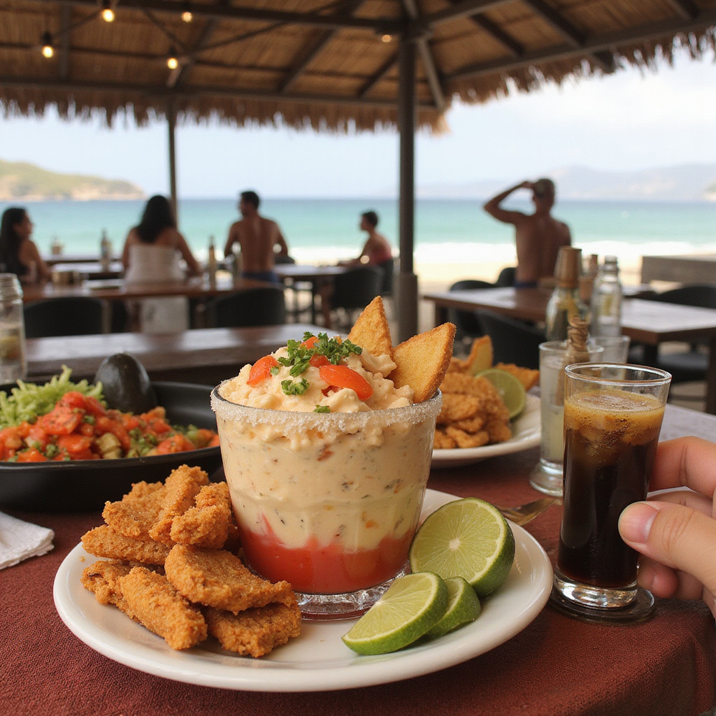 Plaża Los Muertos z restauracjami oferującymi ceviche i margarity