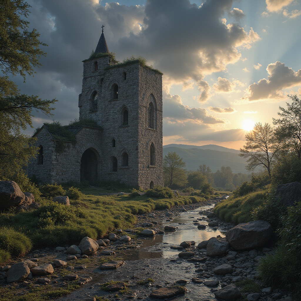 Spacer wśród ruin Gede z zielonymi drzewami w tle