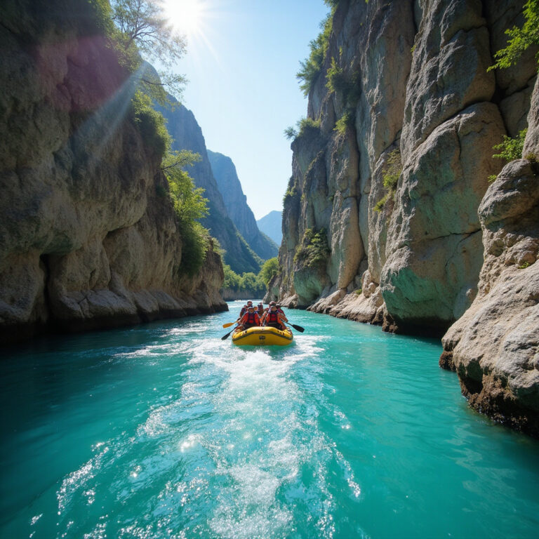 Spływ pontonem po turkusowej rzece Cetina wśród skalnych kanionów