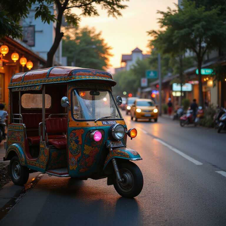 Tuk-tuk na ulicy w Hua Hin przy Petchkasem Road