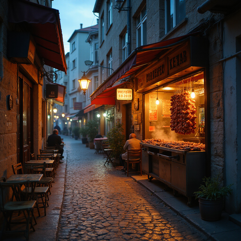 ulica w Ankarze z lokalną restauracją serwującą kebaby
