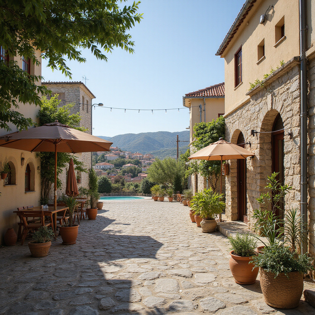 ulica w Kerkyra Town z lokalnymi tawernami i zabytkową architekturą