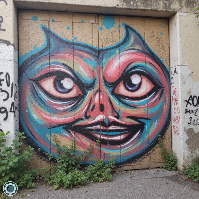 Ulica w Psirri z kolorowymi graffiti i tradycyjnymi tawernami