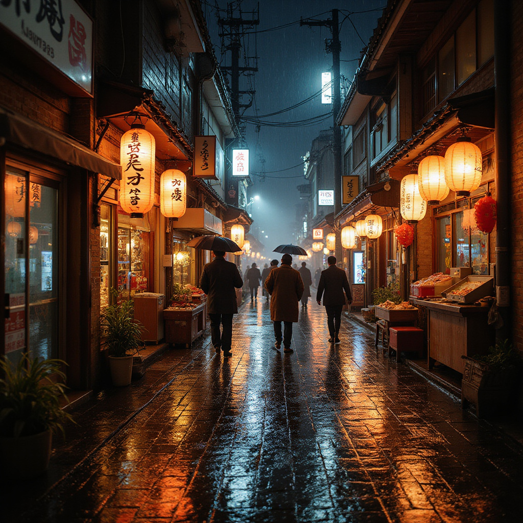 Uliczka w Osace z tradycyjnymi restauracjami