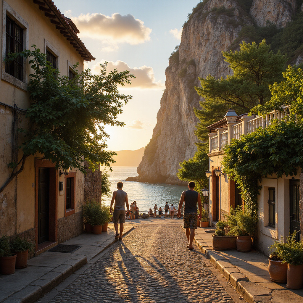 Sceneria uliczna w okolicach atrakcjach La Romana z widokiem na klif i rzekę Chavon