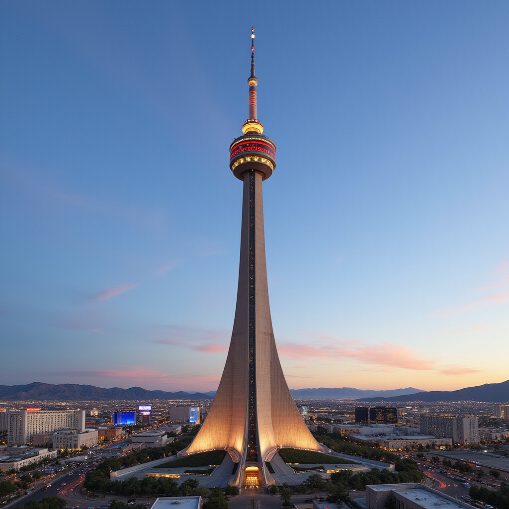 Widok na Las Vegas z tarasu widokowego Stratosphere Tower