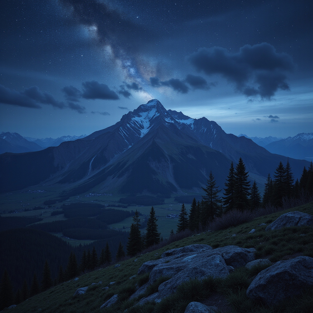 Widok na Wielką Piramidę w Gizie podczas pokazu światła i dźwięku, nocne oświetlenie, technologia