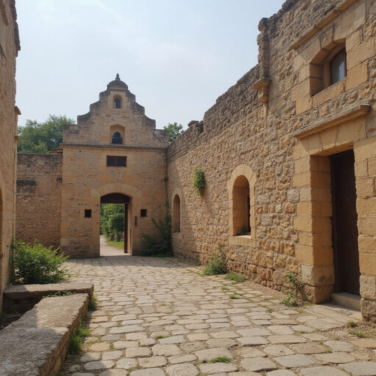 Kutná Hora jesienią – złote liście pokrywające ulice wokół kościoła św. Barbary