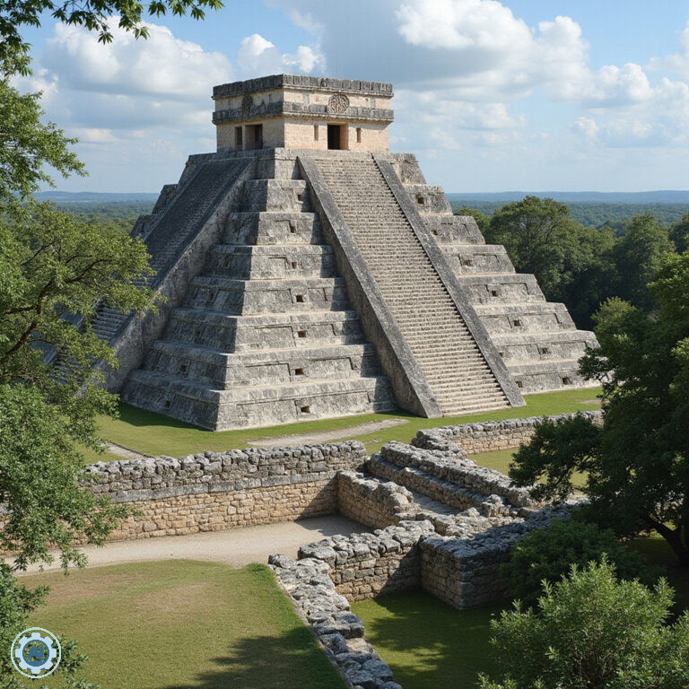 Droga dojazdowa przez dżunglę podczas wyjazdu na własną rękę do Chichen Itza z widokiem na ruiny Majów