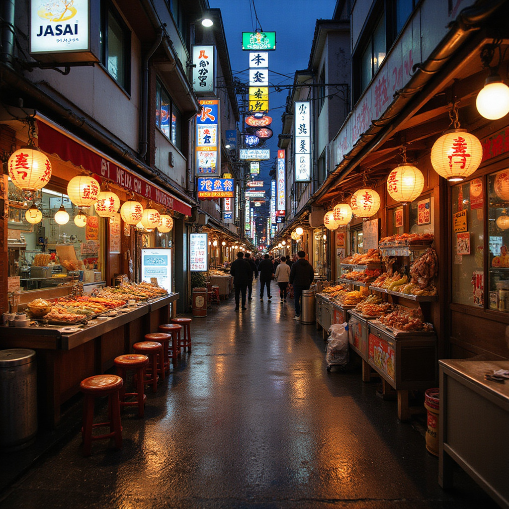 Atrakcje Osaki: ulica w Dotonbori z neonami i street food