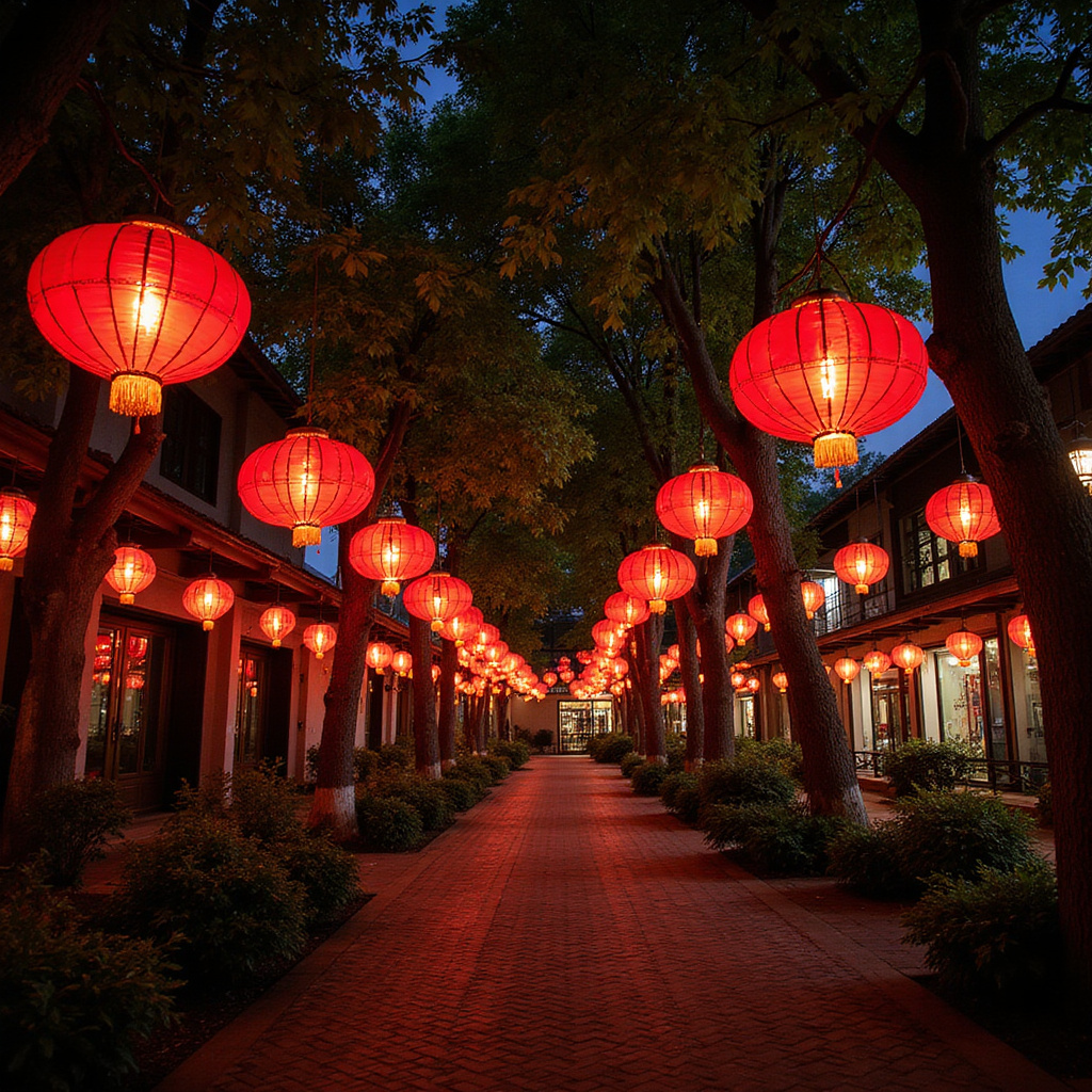 Kolorowe lampiony nad rzeką Thu Bon w Hoi An, nocna sceneria