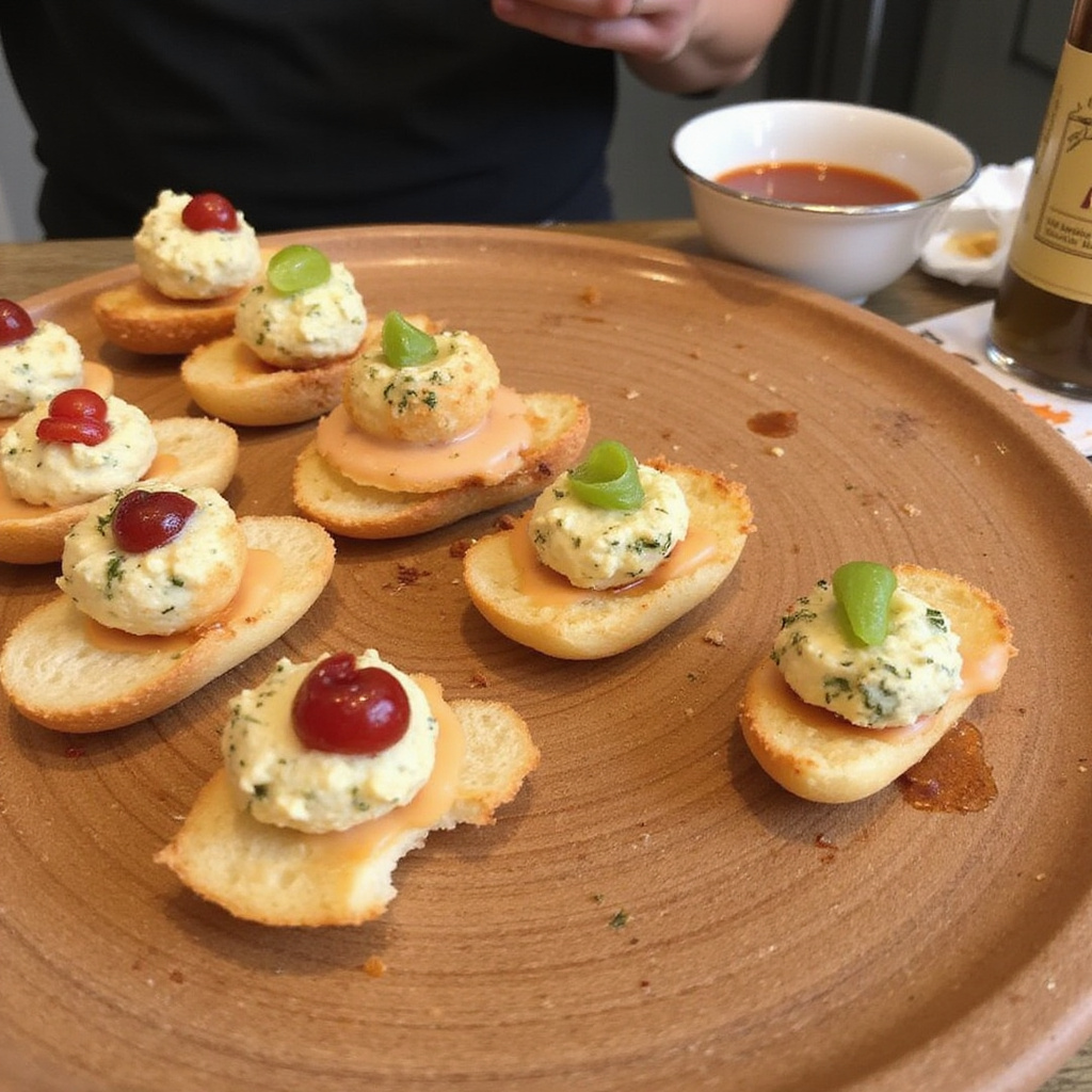 Pintxos na barze w San Sebastián z kolorowymi składnikami