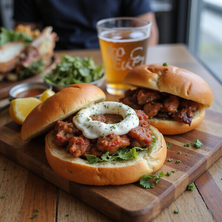 Ulica w Melbourne z restauracją serwującą tradycyjne dania aborygeńskie, bush food, smaki Australii