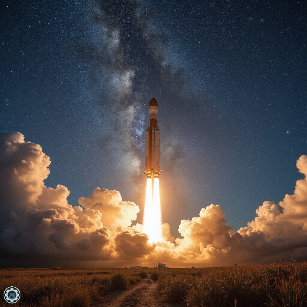 Rodzina przed rakietą Saturn V w Kennedy Space Center, kosmiczna przygoda dla dzieci