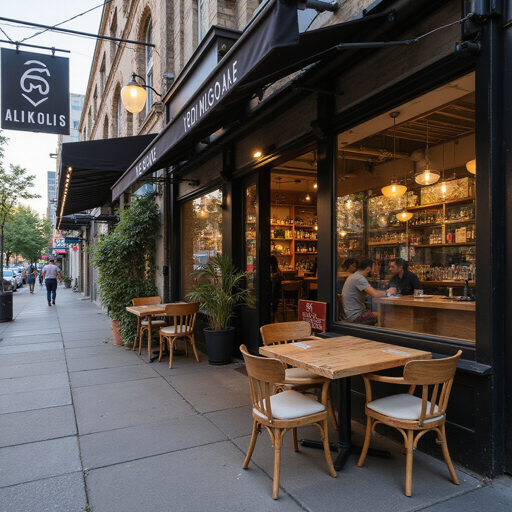 Stoliki na chodniku przy Lygon Street w Melbourne z widokiem na włoskie restauracje