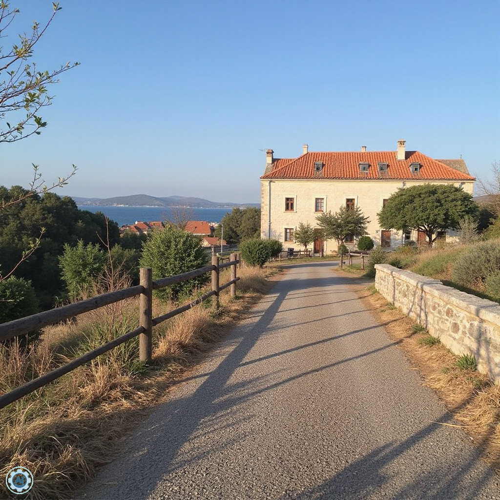 Urokliwa uliczka w Hvar Town z widocznymi kamienicami i roślinnością