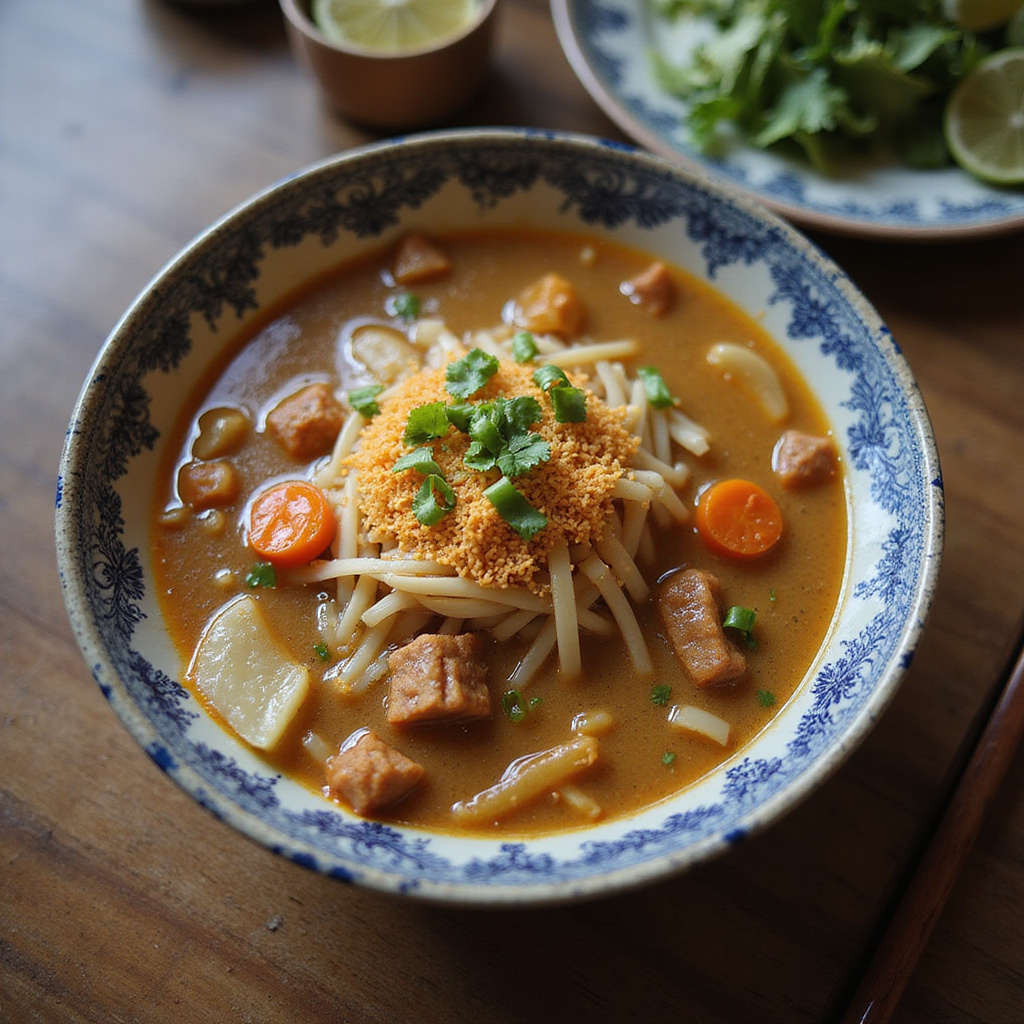 Uliczka w Hue z lokalną knajpką serwującą Bun Bo Hue