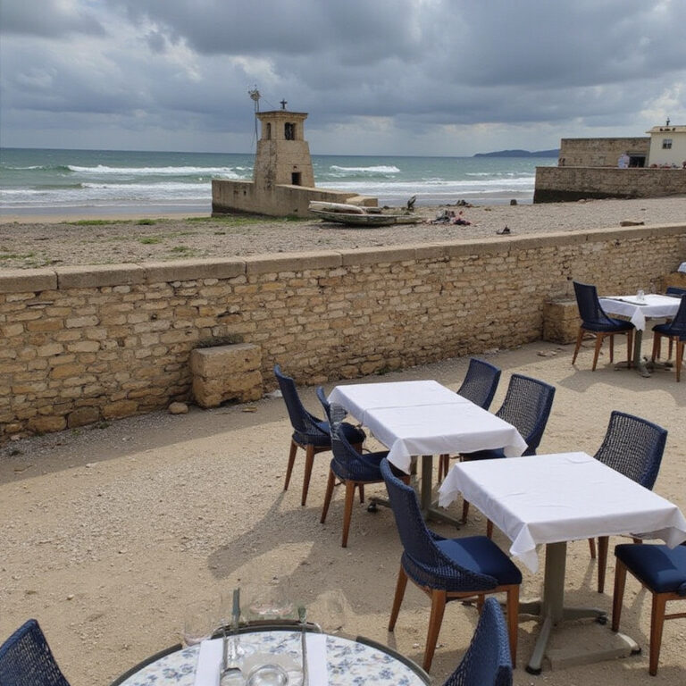 Uliczka w Starym Mieście Korčuli w pobliżu murów obronnych z najlepszymi restauracjami w Korčuli serwującymi ryby z Adriatyku