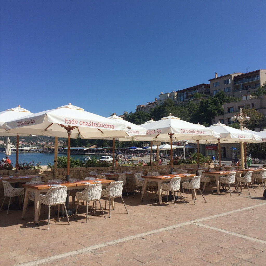 Uliczka w Boccadasse z restauracjami serwującymi świeże owoce morza