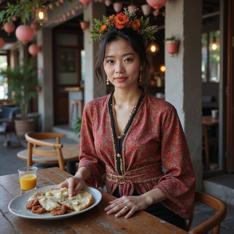 Ulica w Hanoi z elementami kultury Wietnamu, buddyzm i konfucjanizm