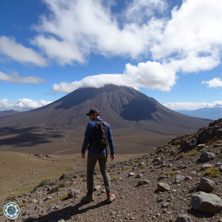 Widok na wulkan Popocatépetl z Las Joyas, trekking po wulkanach Meksyku, góry i chmury
