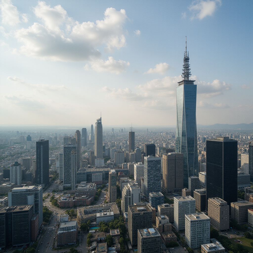 Ulica w Osace w okolicach Umeda Sky Building z widokiem na wieżowce