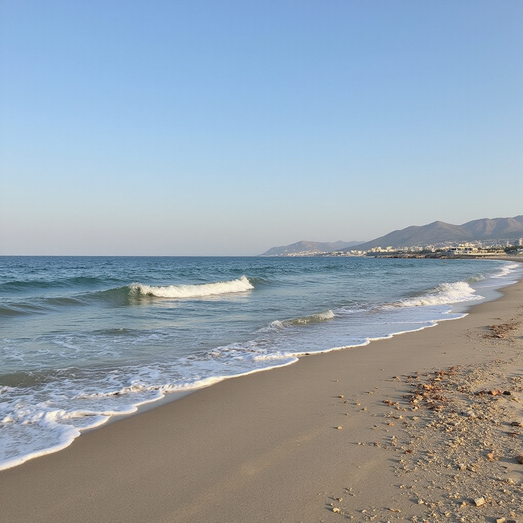 Promenada Kordon w Izmirze z ludźmi relaksującymi się na trawie przy zatoce, otoczeni morską bryzą i wieczornymi światłami