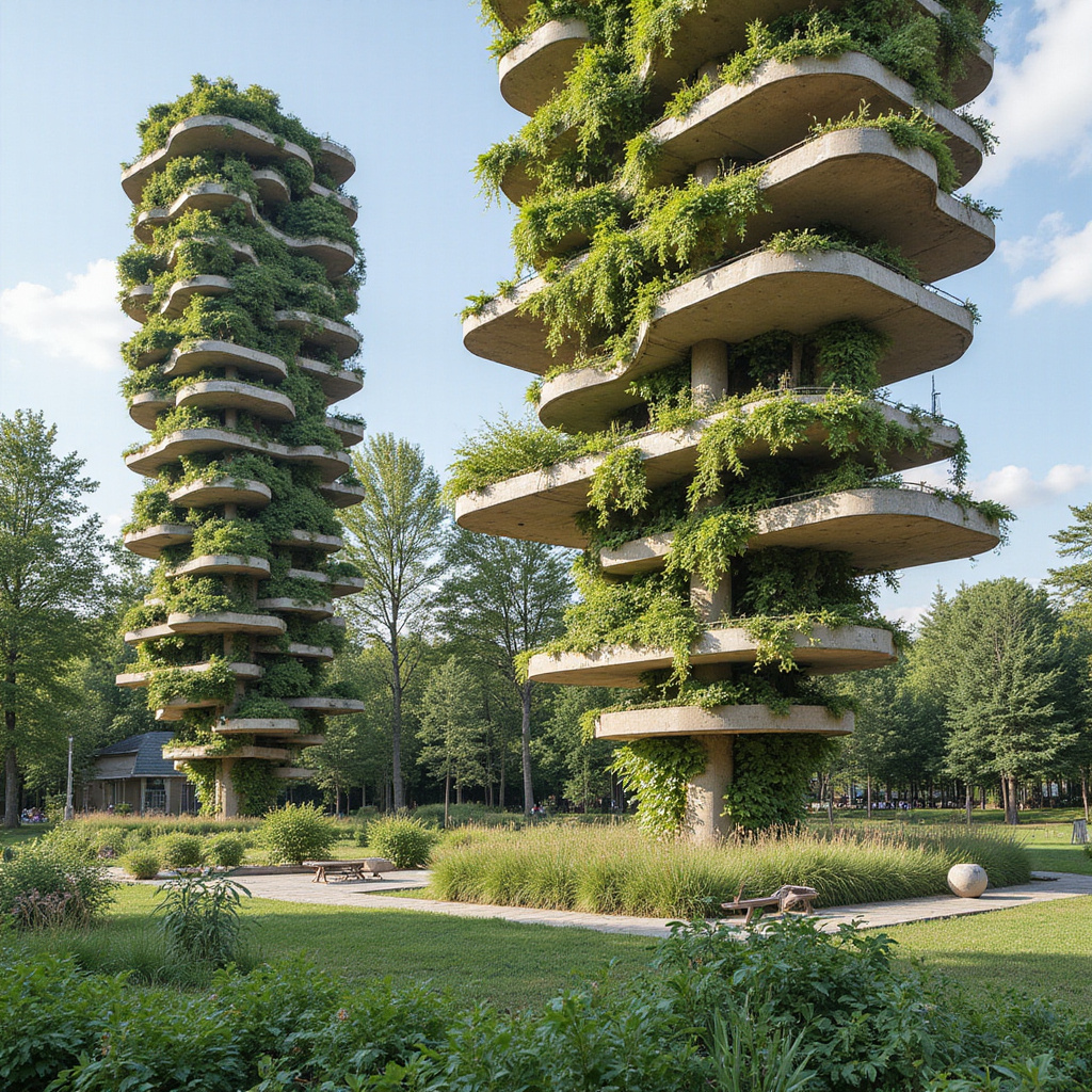 Zielona fasada Bosco Verticale z bliska, pokazująca różnorodność roślin
