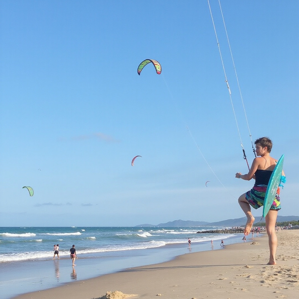 Rodzinny wypoczynek w Cabarete - dzieci bawiące się na plaży Kite Beach