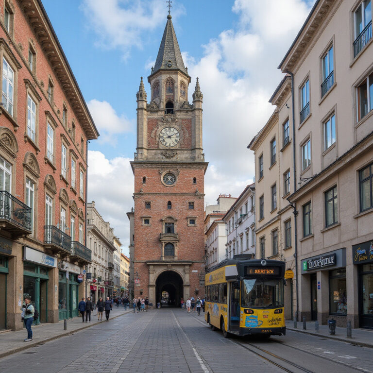 Elevador de Santa Justa - zabytkowa winda w Lizbonie z widokiem na miasto
