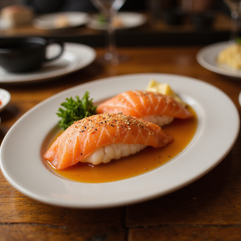para jedząca sushi w tokijskiej restauracji, japońska etykieta