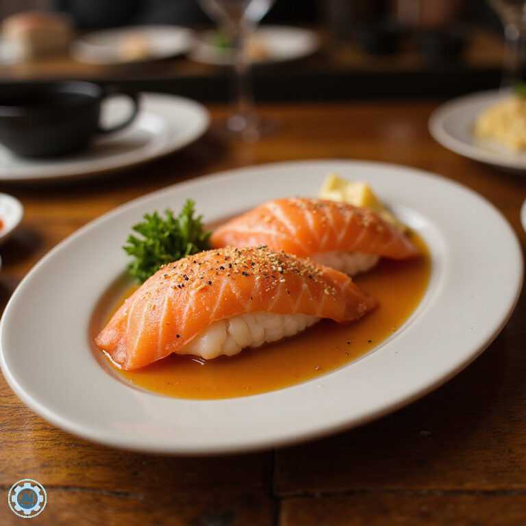 para jedząca sushi w tokijskiej restauracji, japońska etykieta