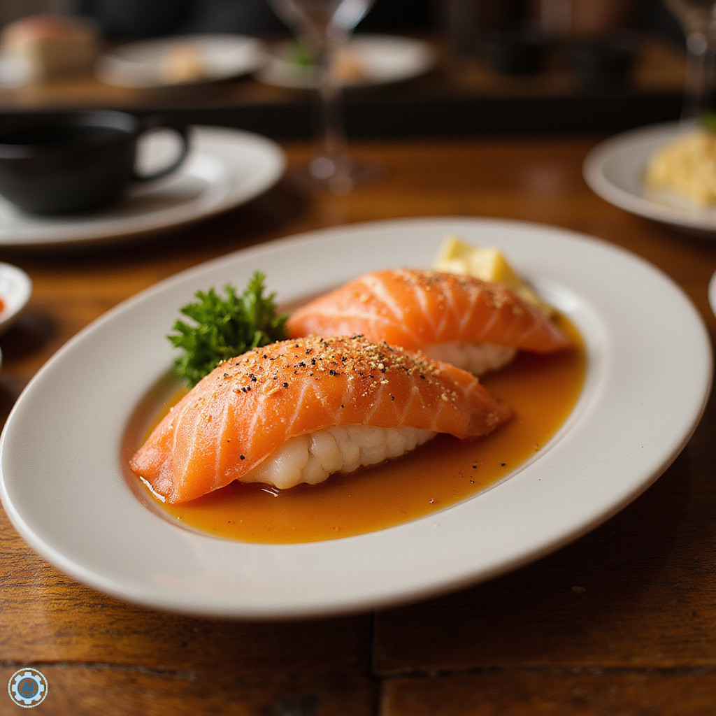 para jedząca sushi w tokijskiej restauracji, japońska etykieta