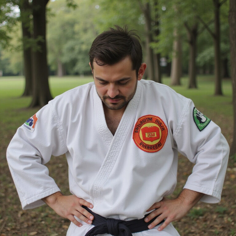 Kobieta praktykująca tai chi w parku – płynne ruchy dla zdrowia